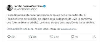 El periodista afirmó que Laura