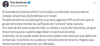 Publicación del alcalde de Medellín,