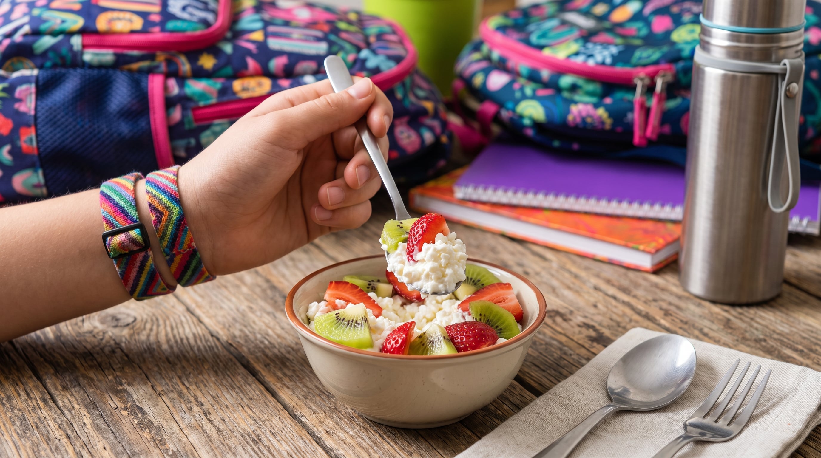 El queso cottage con fruta aporta proteínas, calcio, fósforo y vitaminas del grupo B, y ayuda a sostener la saciedad entre comidas (Imagen Ilustrativa Infobae)