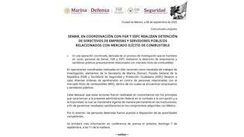 Informe oficial de la SEMAR.