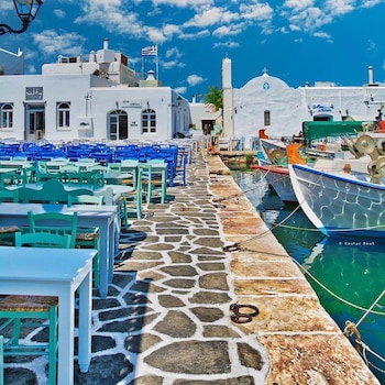 Naoussa, en la isla de