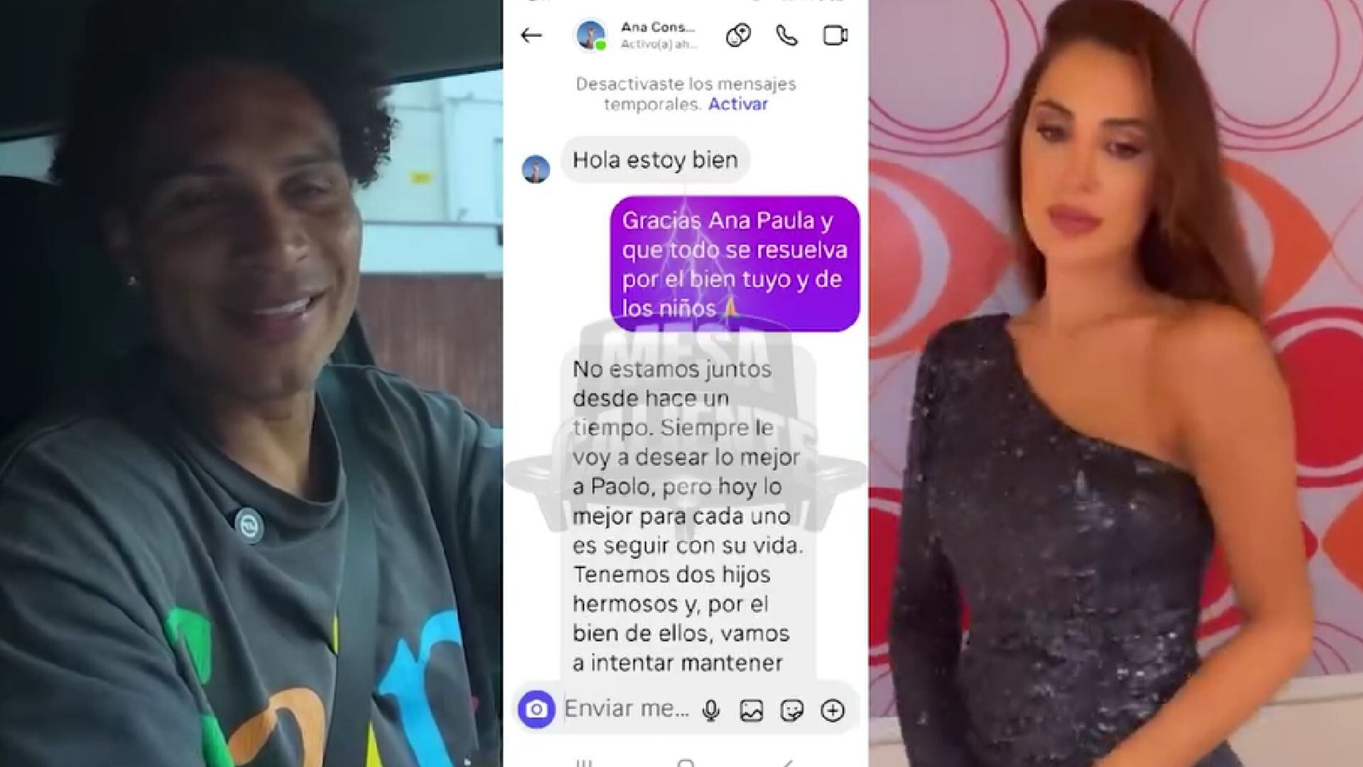 Ana Paula Consorte confirmó la separación de Paolo Guerrero en un chat difundido por ‘Mesa Caliente’, señalando que llevan tiempo distanciados. Panamericana TV