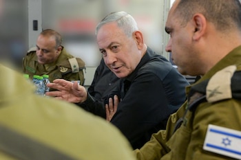 May 30, 2026, Israel'S Northern Border, Israel'S Northern Border, Palestinian Territory: Israeli Prime Minister Benjamin Netanyahu visits the 36th Division along Israel's northern border, accompanied by Israeli Defense Minister Israel Katz and Deputy Chief of Staff Maj. Gen. Tamir Yadai, on May 30, 2026. Netanyahu and Katz received briefings from Northern Command chief Maj. Gen. Rafi Milo and 36th Division commander Brig. Gen. Yiftach Norkin on military activities in Lebanon and met with field brigade commanders,Image: 1106677877, License: Rights-managed, Restrictions: , Model Release: no , Credit line: Israeli Prime Minister Office a / Zuma Press / Europa Press