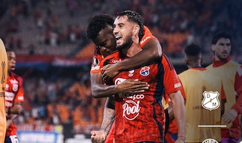 Con gol de Francisco Fydriszewski en los últimos minutos del partido, Independiente Medellín logró su primera victoria continental -crédito @DIM_Oficial/X