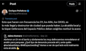 Enrique Peñalosa se quejó por