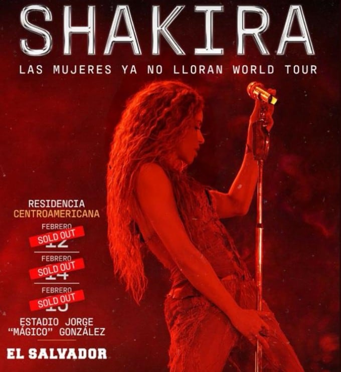Shakira agota conciertos de su residencia en El Salvador - crédito @shakira Instagram