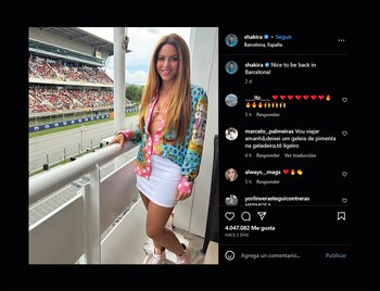 Shakira desde el palco de