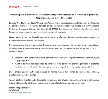 La aerolínea activó medidas de protección para los viajeros y pidió garantizar la continuidad del servicio - crédito X