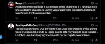 Los internautas cuestionaron a Gustavo Petro por no hacer referencia a la presentación de Shakira en Copacabana, Brasil - crédito X
