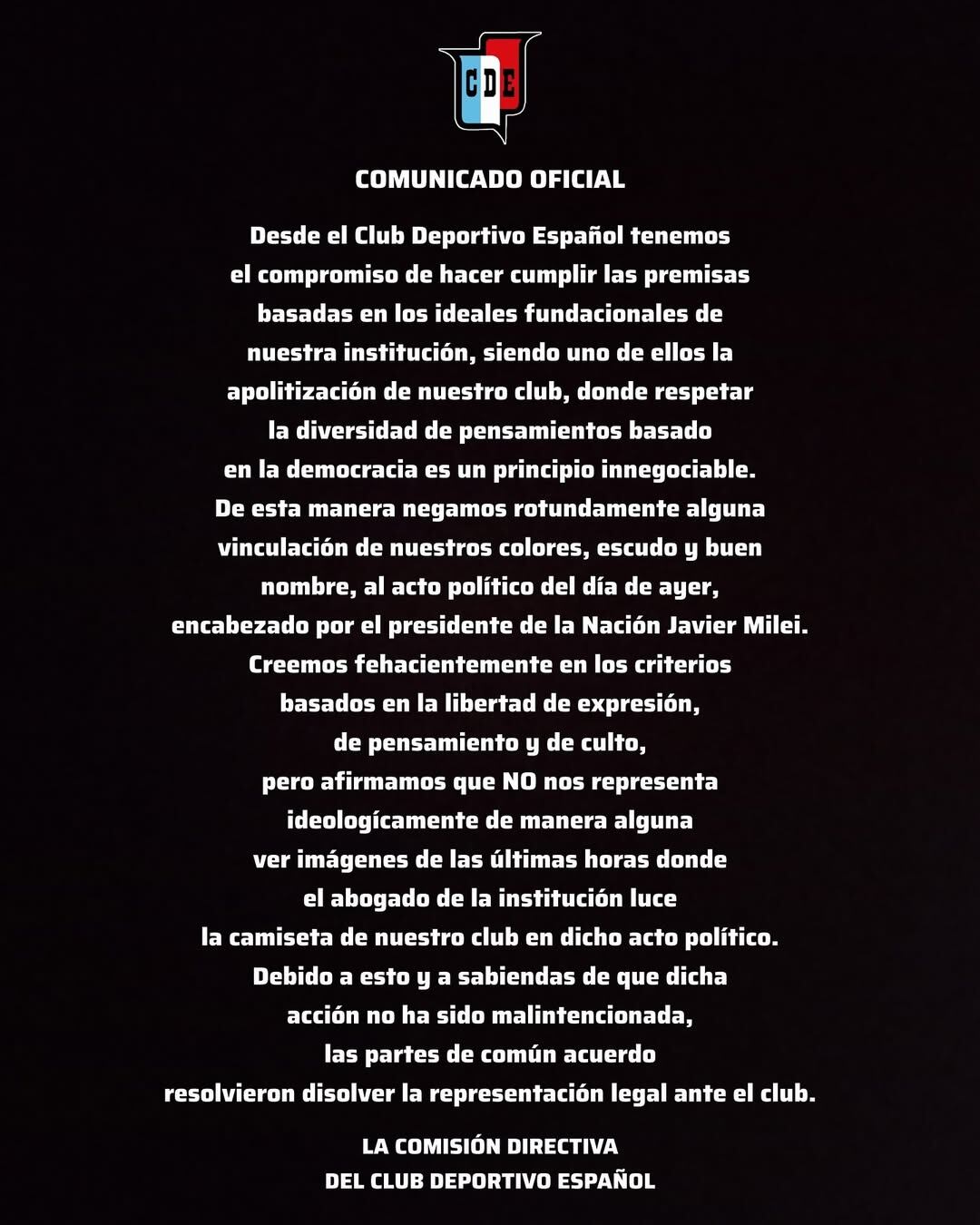 El comunicado del Gallego