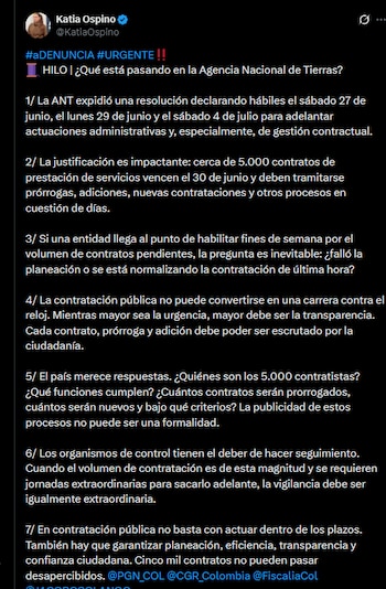 Katia Ospino - crédito @KatiaOspino/X