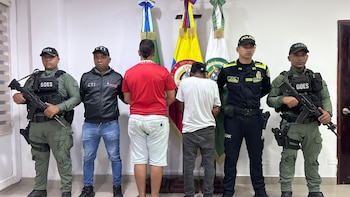 La Policía Nacional, en coordinación con el CTI, detuvo a los presuntos responsables - crédito Policía del Guaviare