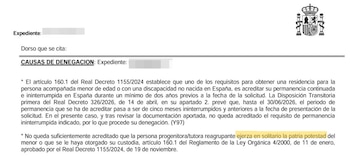 La notificación que Lina ha recibido sobre el caso de su hija menor. (Cedida a Infobae)