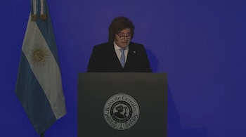 Javier Milei habla en el 172º Aniversario de la Bolsa de Cereales.