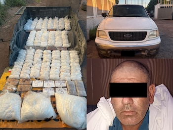 Fotografía de los indicios y el detenido. Crédito: X - @AlfonsoDurazo