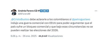 Trino del representante Andrés Forero