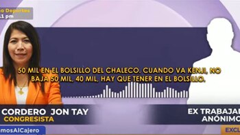 Congresista Cordero revela que cubre