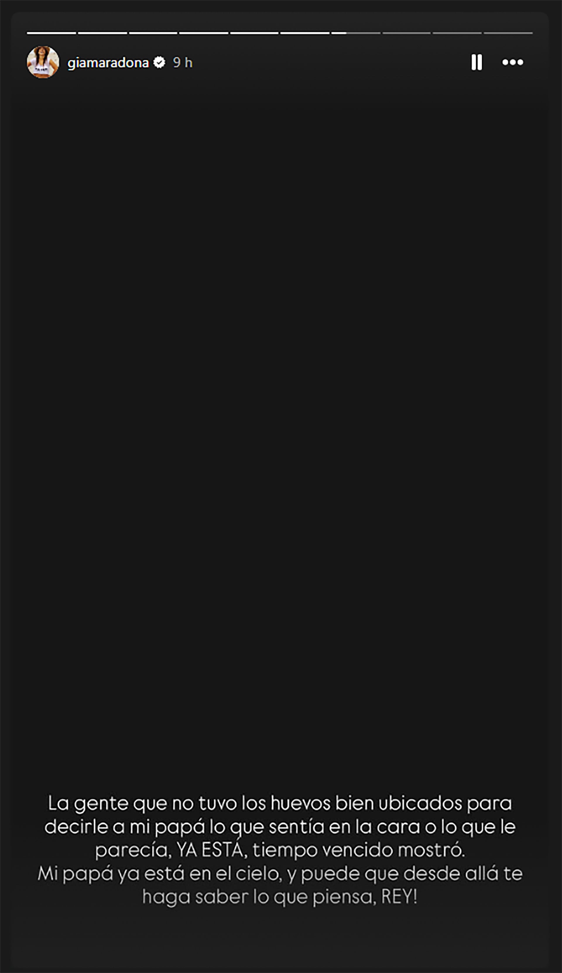 Un fragmento de la respuesta de Gianinna Maradona a Macri