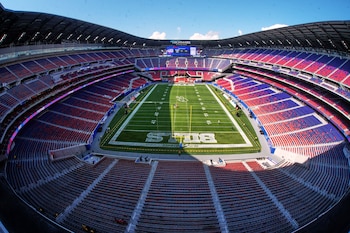 ARCHIVO - Vista del estadio Highmark Stadium de los Bills de Buffalo, el 27 de agosto de 2026, en Orchard Park, Nueva York. (AP Foto/Gene J. Puskar)