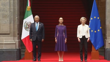 Sheinbaum recibe en Palacio Nacional a Ursula von der Leyen para la firma del acuerdo entre México y la Unión Europea