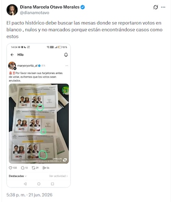 La ministra de Comercio se refirió a los resultados de la segunda vuelta - crédito @dianamotavo/X