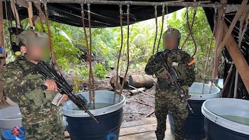 Ejército y Policía, con apoyo de la DEA, incautaron y destruyeron un laboratorio que producía dos toneladas de cocaína por semana en Nariño
