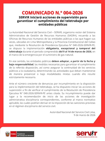 SERVIR, la Autoridad Nacional del