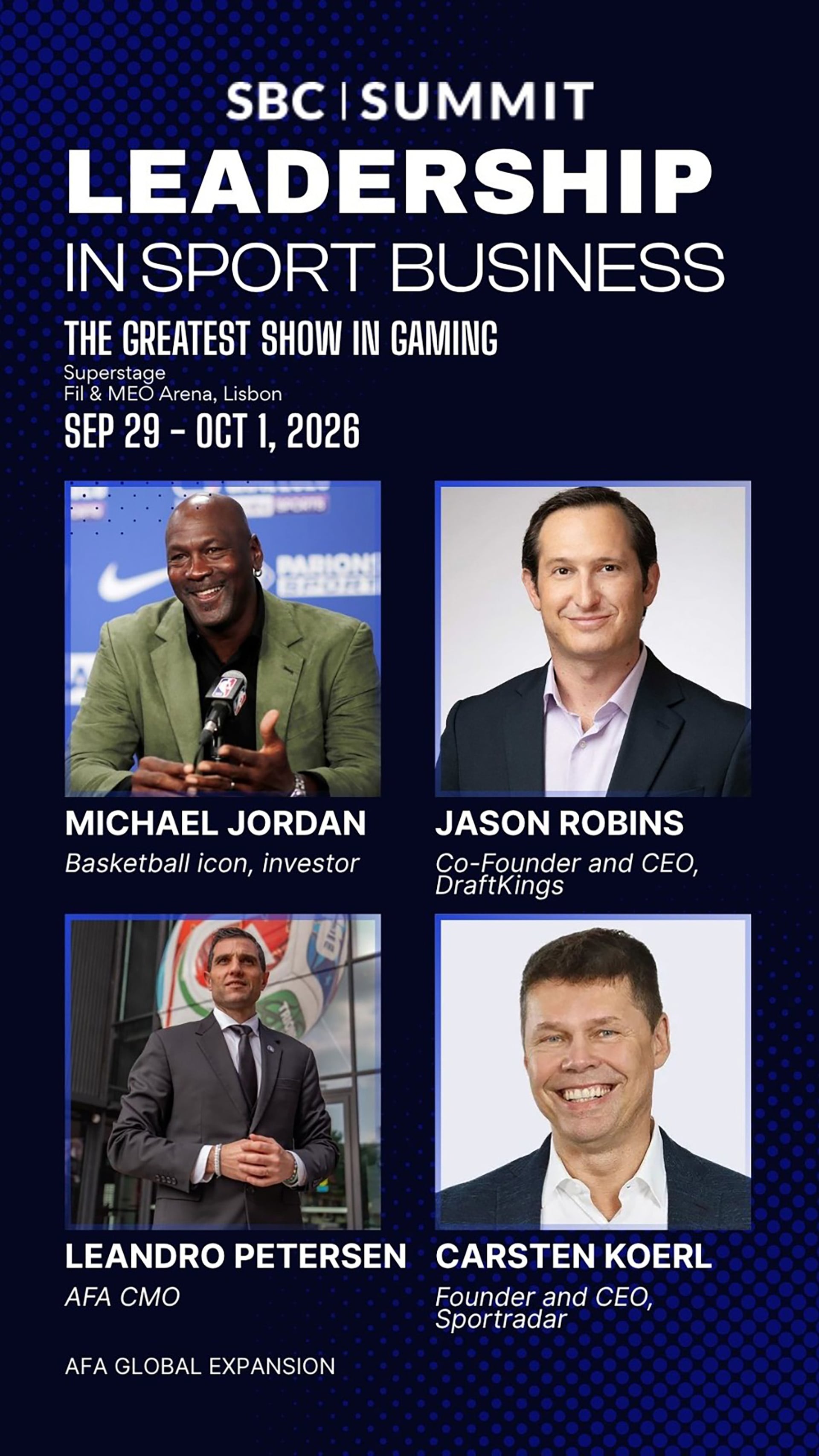 Entre los expositores estarán Michael Jordan, Carsten Koerl y Jason Robins