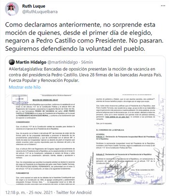 Fuente: @RuthLuqueIbarra