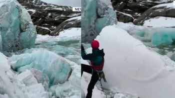 Un desprendimiento glaciar sorprendió a