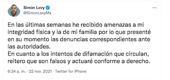 Simón Levy respondió a las