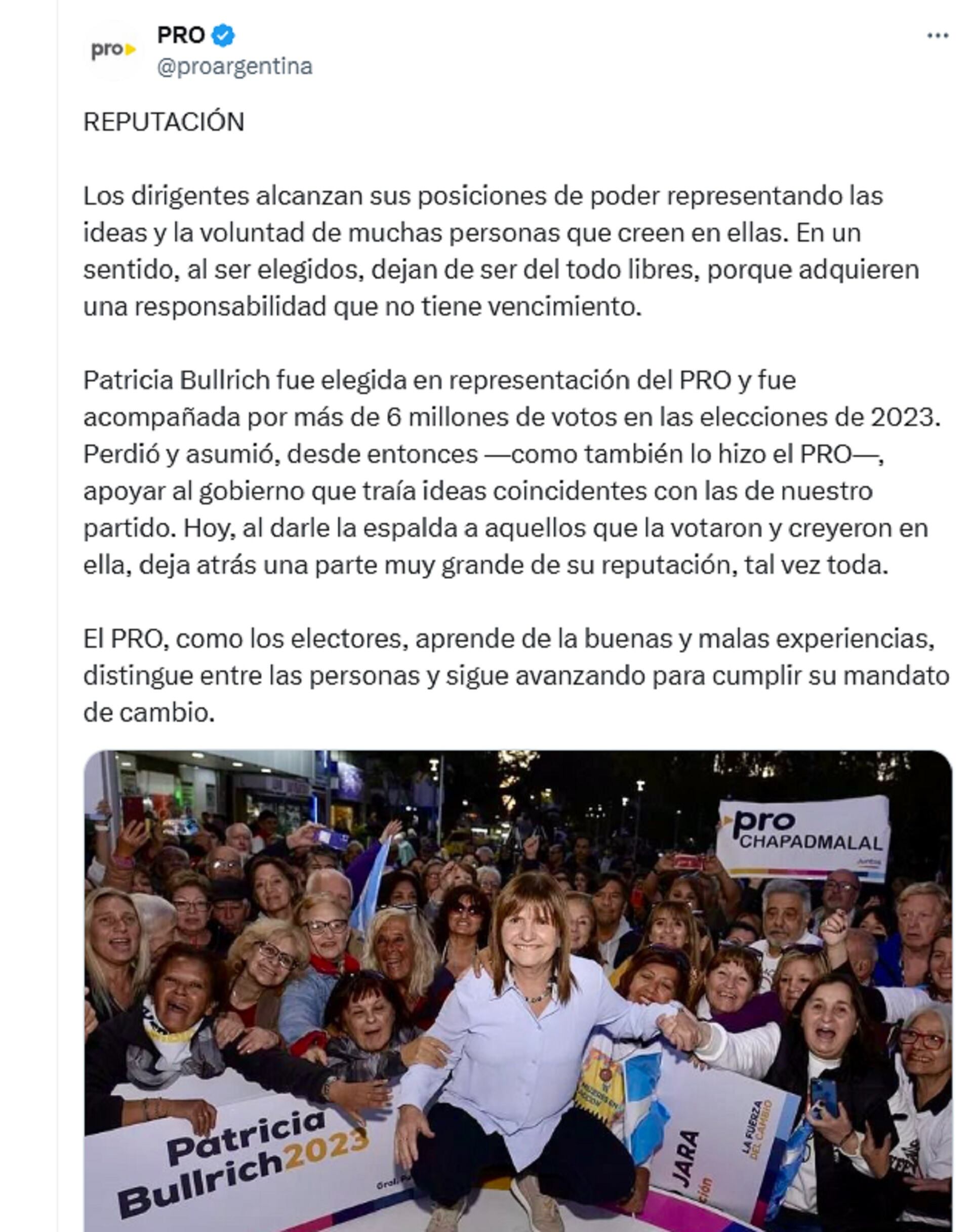 Comunicado del PRO