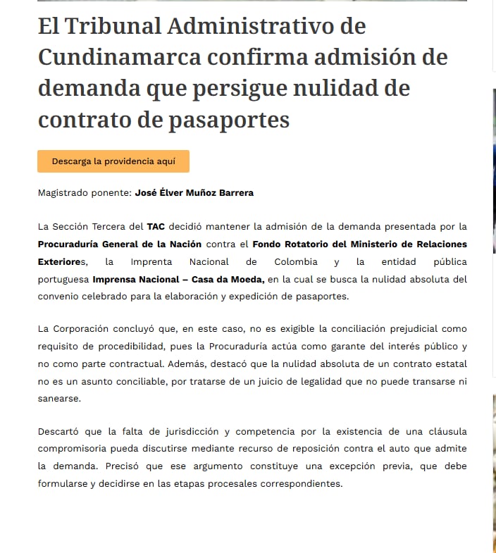 Tribunal Administrativo de Cundinamarca - crédito Tribunal Administrativo de Cundinamarca