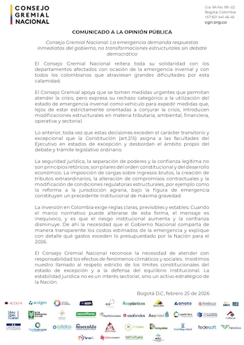 Según el Consejo Gremial, estas