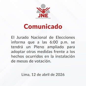 Jurado Nacional de Elecciones evaluará acciones frente a fallas en apertura de mesas de votación. (Foto: JNE)