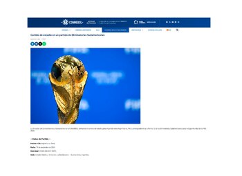 Conmebol informó que Argentina jugará