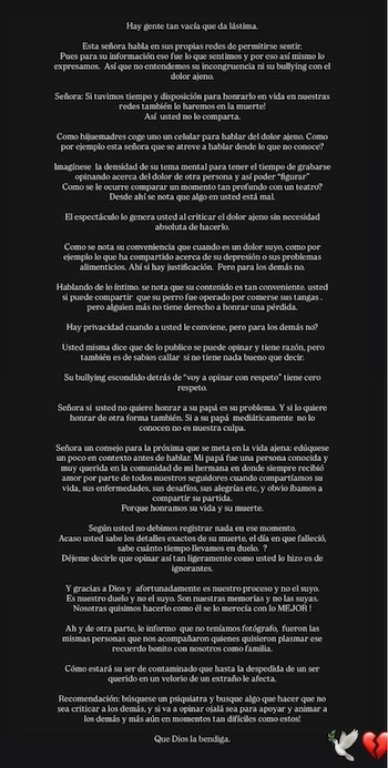 Hermana de Jessica Cediel se