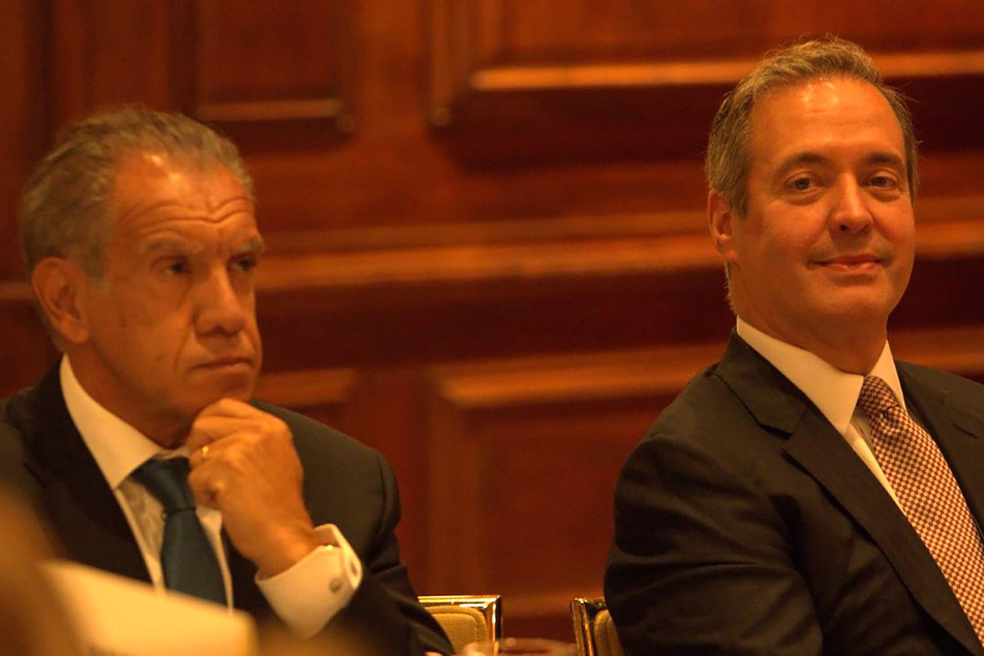 Daniel Hadad, Fundador y CEO de Infobae junto a Diaz-Rosillo durante la exposición de Keiko Fujimori, (New York, Estados Unidos)