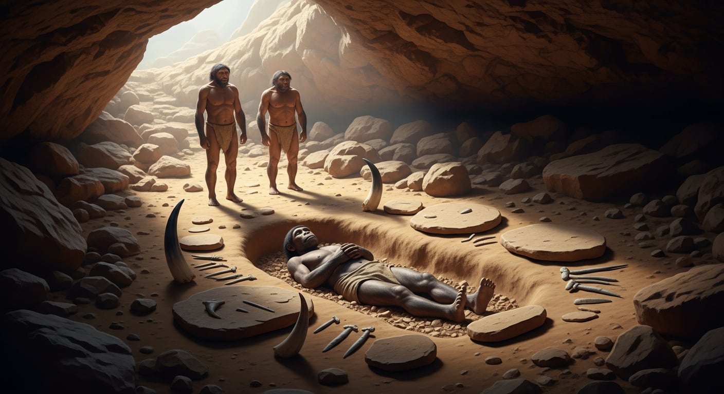 Las investigaciones revelan que neandertales y Homo sapiens iniciaron entierros simbólicos en el Levante hace más de 100.000 años (Imagen Ilustrativa Infobae)