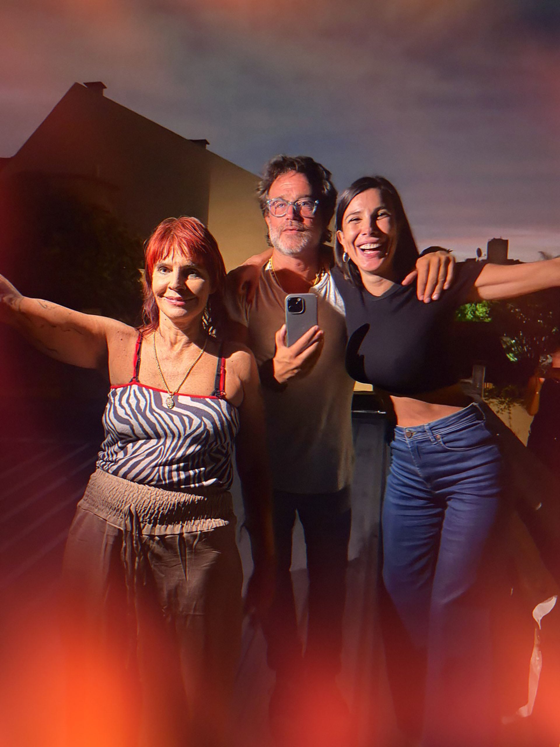 Fabiana junto a Gastón Pauls y Andrea Rincón en su cumpleaños