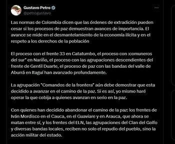 Pronunciamiento de Gustavo Petro -