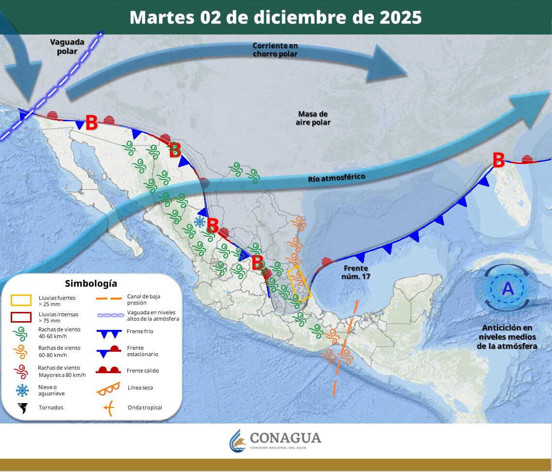 Pronóstico meteorológico en la República Mexicana. (SMN)