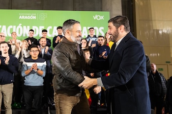 Santiago Abascal con el candidato