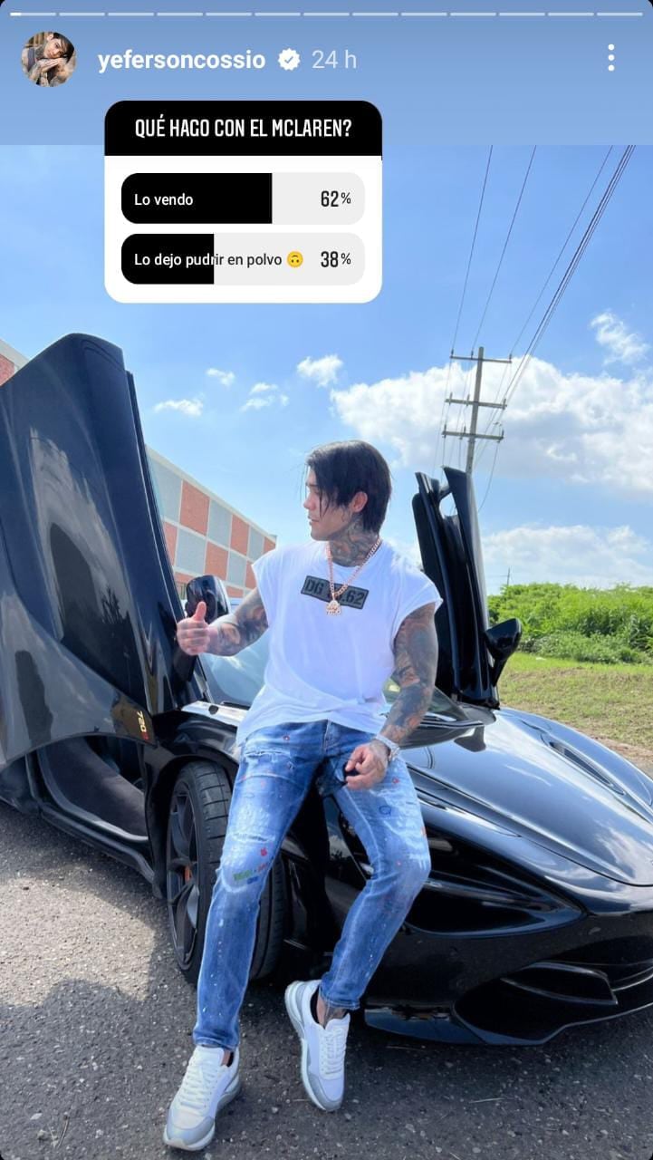 El Mclaren del que habló Cossio en su más reciente video a través de Kick - crédito @yefersoncossio/IG
