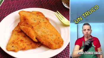 Truco para una pechuga de pollo empanada más jugosa (Adobe Stock / Montaje Infobae)