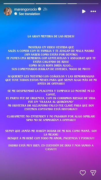 Marengo decidió enfrentar las críticas