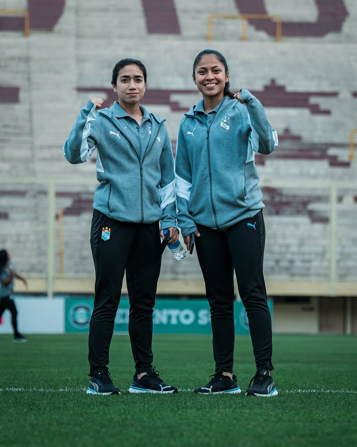 Sporting Cristal realiza el reconocimiento de la cancha del estadio Monumental. Crédito: Instagram SC femenino.