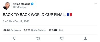 El posteo de Kylian Mbappé