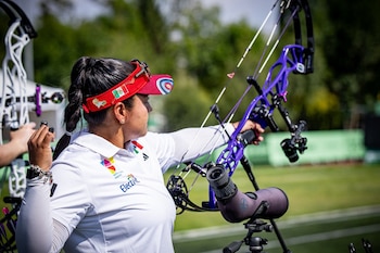 Después de un gran encuentro que se definió por una sola flecha, la mexicana se quedó fuera del podio en Puebla. (Comité Olímpico Mexicano)
