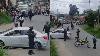 Equipos antiexplosivos del Ejército y la Policía evaluaron los cilindros abandonados en el sector Las Yescas, Cauca, ante la amenaza de explosivos - crédito InesBetancur1 / X